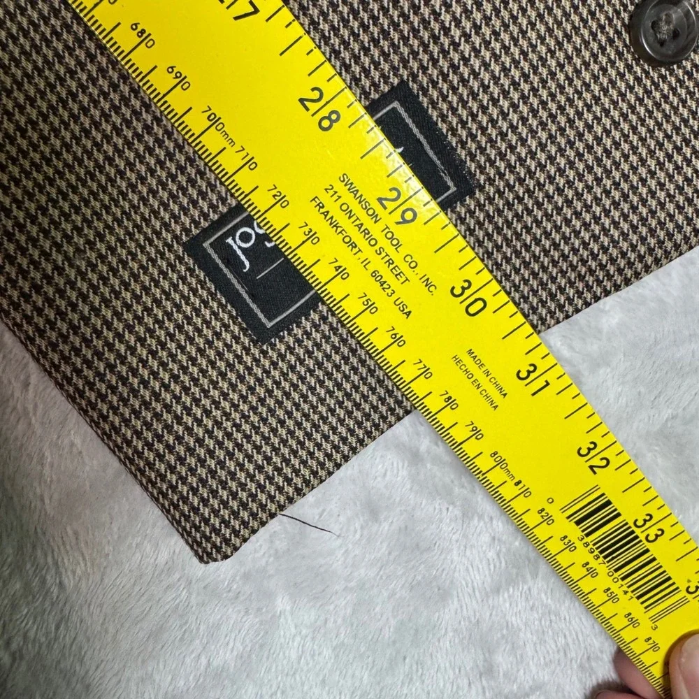 NEW Jos A Bank Mens Signature Brown Black Houndstooth 100% Wool Blazer 50R